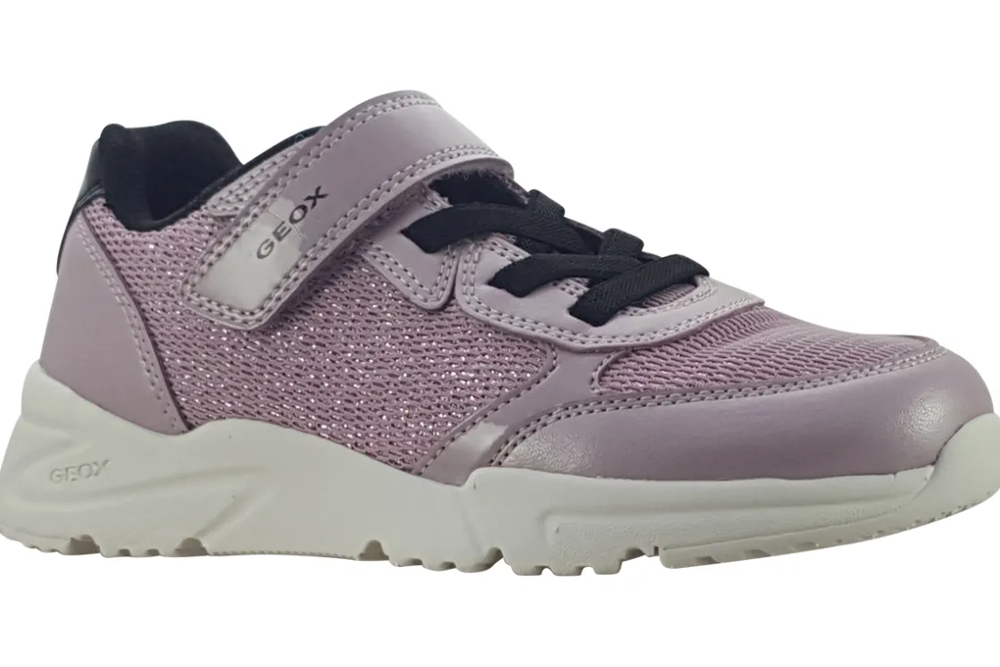 Geox Velcro | Breathable Membrane<Loftus G J46M2C Girls Gliter Fashion Trainers