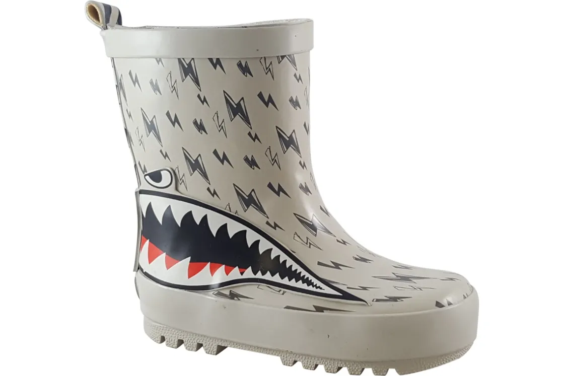 BOY Go Banana's Pull On | Removable Insole<Shark Rain Boot Boys Wellingtons