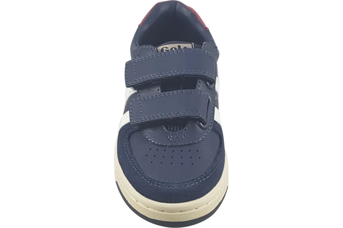 BOY Gola Velcro | Removable Insole<Hawk Strap CKA336 Boys Navy Leather Fashion Trainers