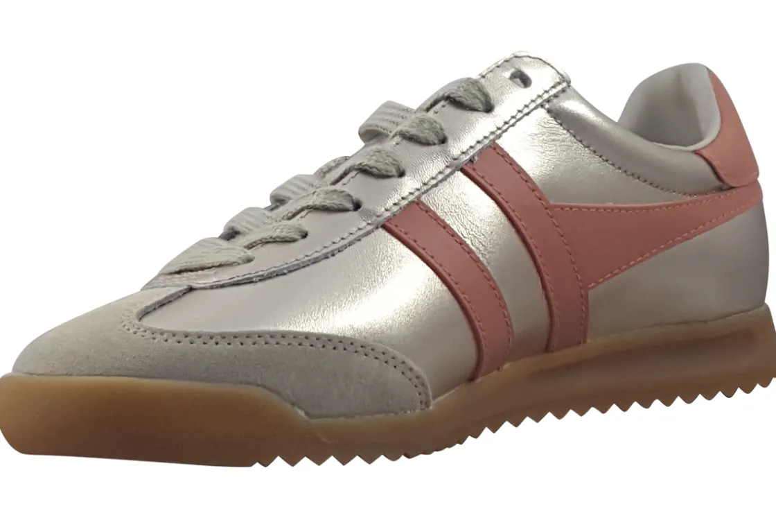 Women Gola Womens Fashion Trainers<Torpedo Glimmer CLB742 Womens Leather Fashion Trainers