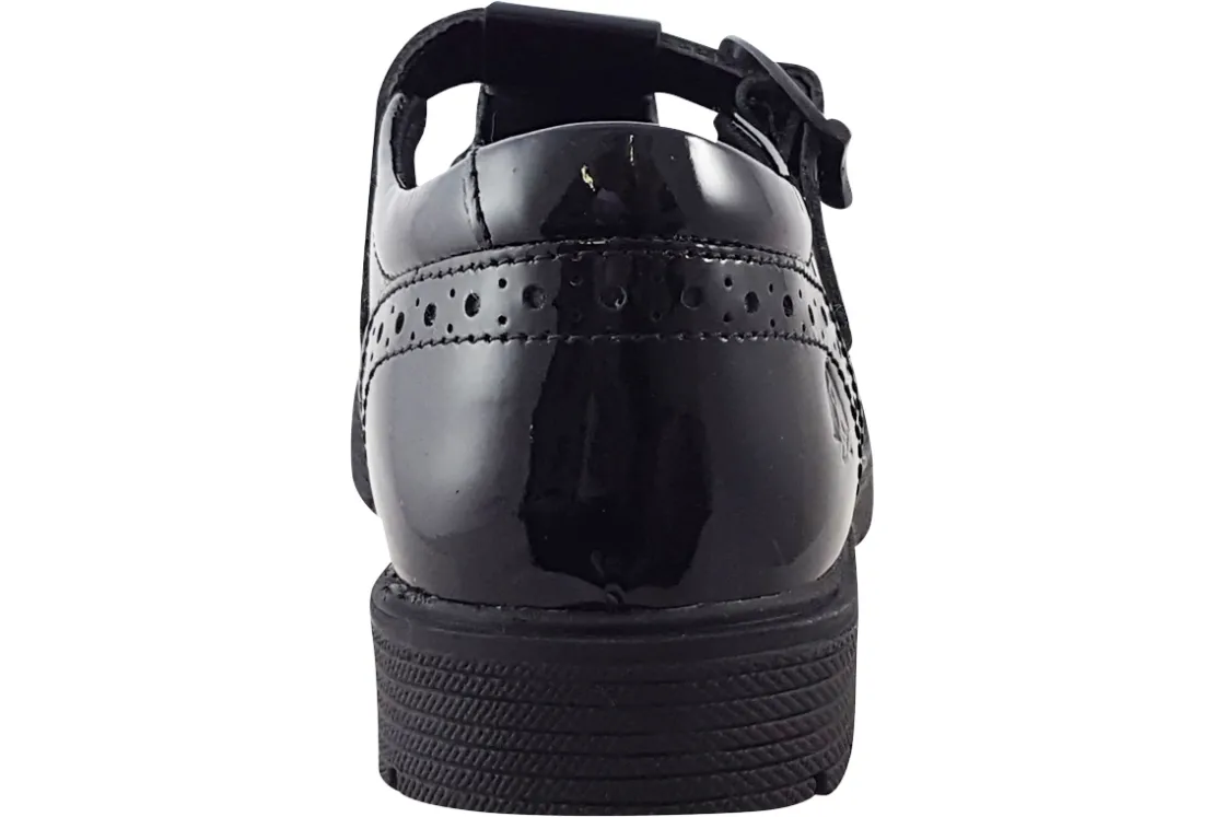 Hush Puppies Junior Girls | Senior Girls<Paloma T-Bar Black Girls Leather School Shoes