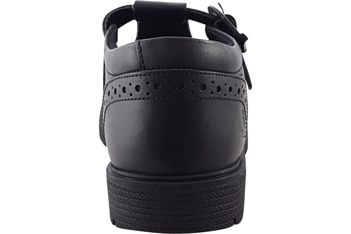 Hush Puppies Junior Girls | Senior Girls<Paloma T-Bar Black Girls Leather School Shoes