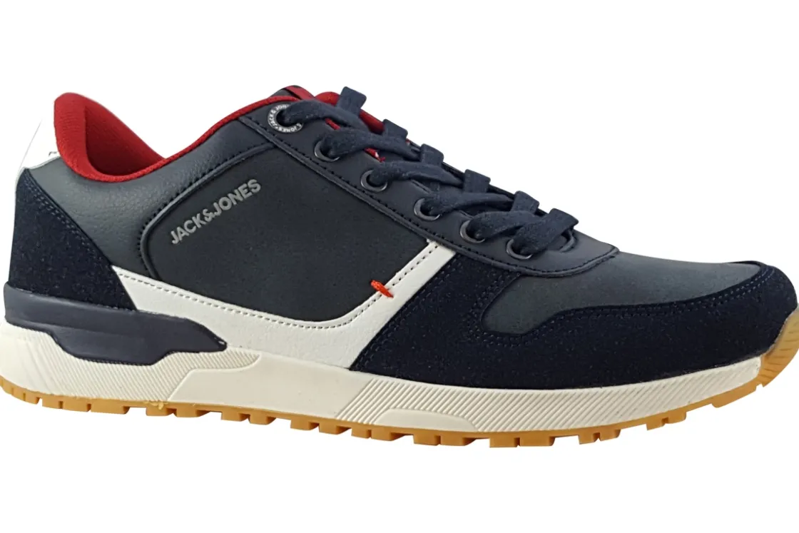 Jack Jones Mens Shoes | Apron Toe<Gower Sneaker 12200056 Navy Blazer White Mens Fashion Trainers