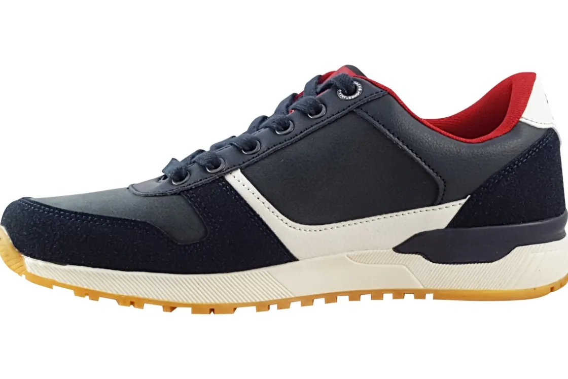 Jack Jones Mens Shoes | Apron Toe<Gower Sneaker 12200056 Navy Blazer White Mens Fashion Trainers