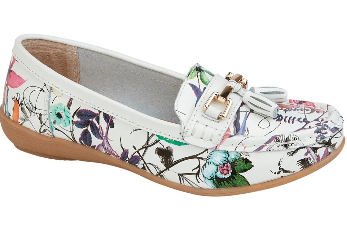 Women Jo & Joe Womens Shoes | Womens Loafers<Botanical Womens Leather Loafers White