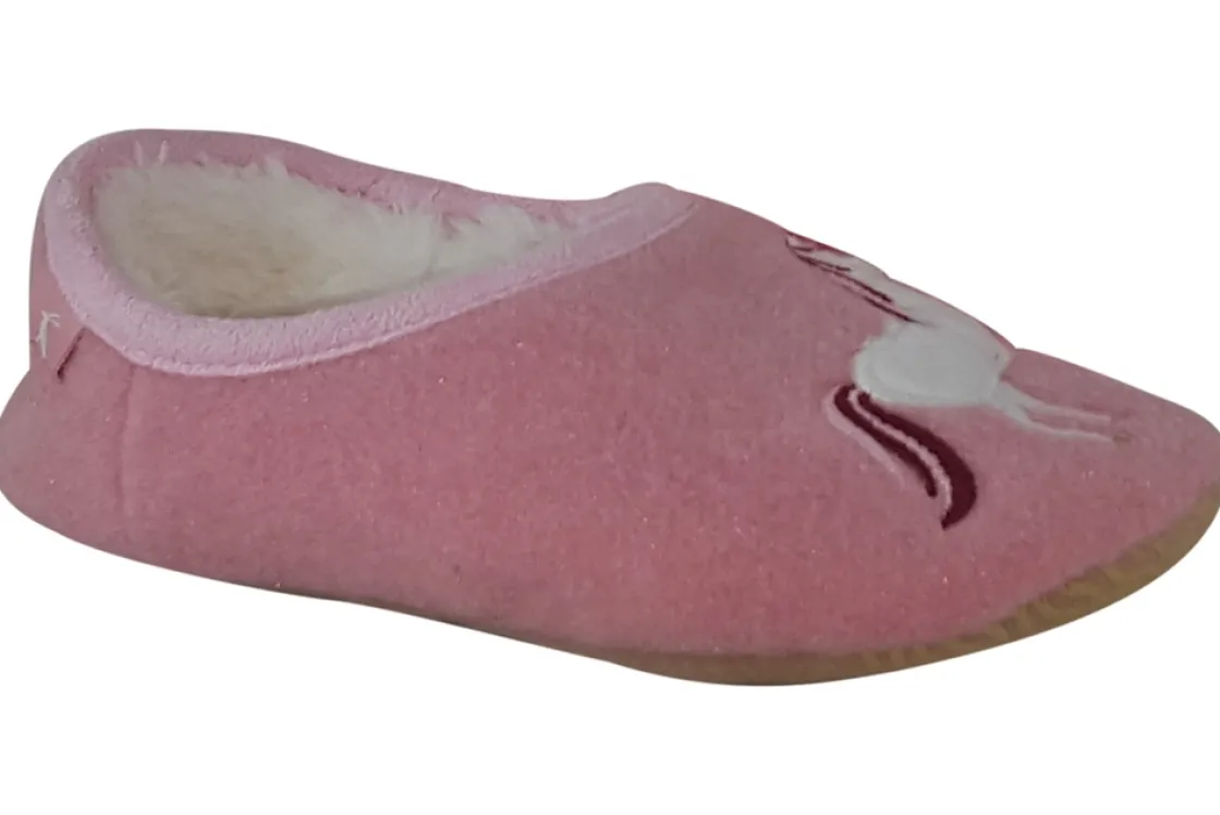 Joules Slip-On | Warm Lined<Unicorn Slip & Toy 208010 Girls Felt Slippers