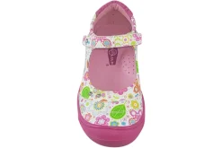 Lea Lelo Velcro | Podiatrist Approved<Flora Dolly 9600 Floral White/Pink Girls Leather Shoes