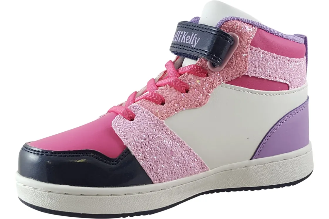 Lelli Kelly Velcro | Girls Boots<Anna Hi-Top LK2016 Black/Pink Girls Boots