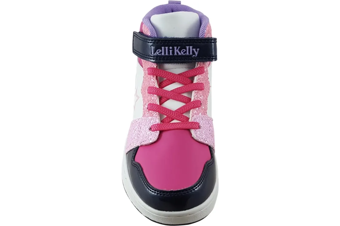 Lelli Kelly Velcro | Girls Boots<Anna Hi-Top LK2016 Black/Pink Girls Boots