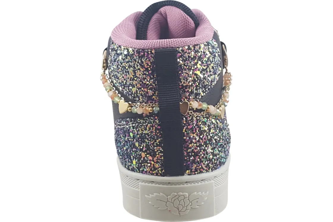Lelli Kelly Velcro | Girls Boots<Gioiello Mid LK4412 Girls Black Gold Fashion Trainers