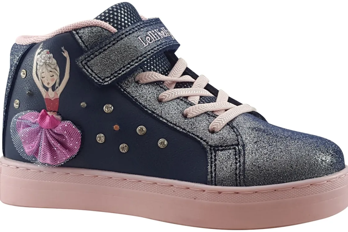 Lelli Kelly Velcro | Lights<Mille Stelle Luci Hi LK2286 Blue Girls Leather Boots
