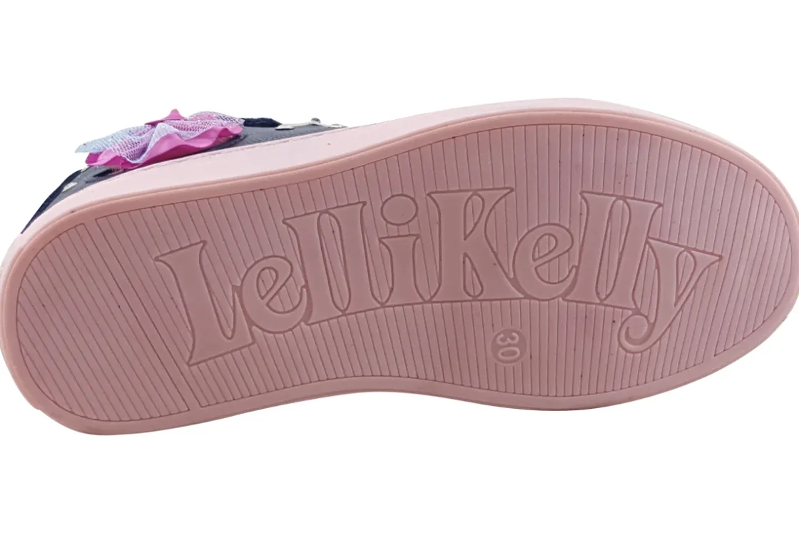 Lelli Kelly Velcro | Lights<Mille Stelle Luci Hi LK2286 Blue Girls Leather Boots