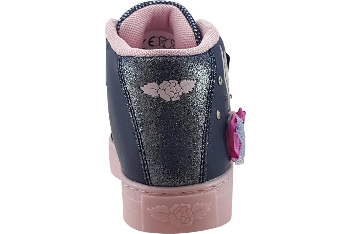 Lelli Kelly Velcro | Lights<Mille Stelle Luci Hi LK2286 Blue Girls Leather Boots