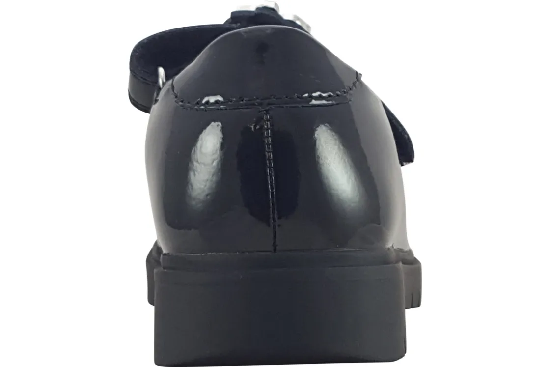 Lelli Kelly Junior Girls | Girls Shoes<Strawberry 2.0 LK8914 Girls Black Leather Patent School Shoes