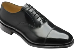 Loake Oxford Toe Cap | Mens Shoes<747 Black Mens Leather Shoes