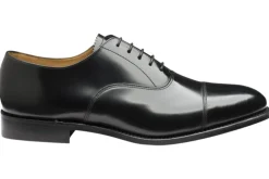 Loake Oxford Toe Cap | Mens Shoes<747 Black Mens Leather Shoes