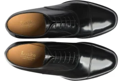 Loake Oxford Toe Cap | Mens Shoes<747 Black Mens Leather Shoes