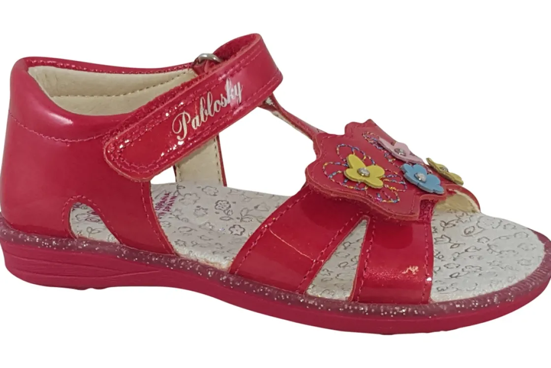 Pablosky Velcro | Podiatrist Approved<Girls Leather Patent Sandals