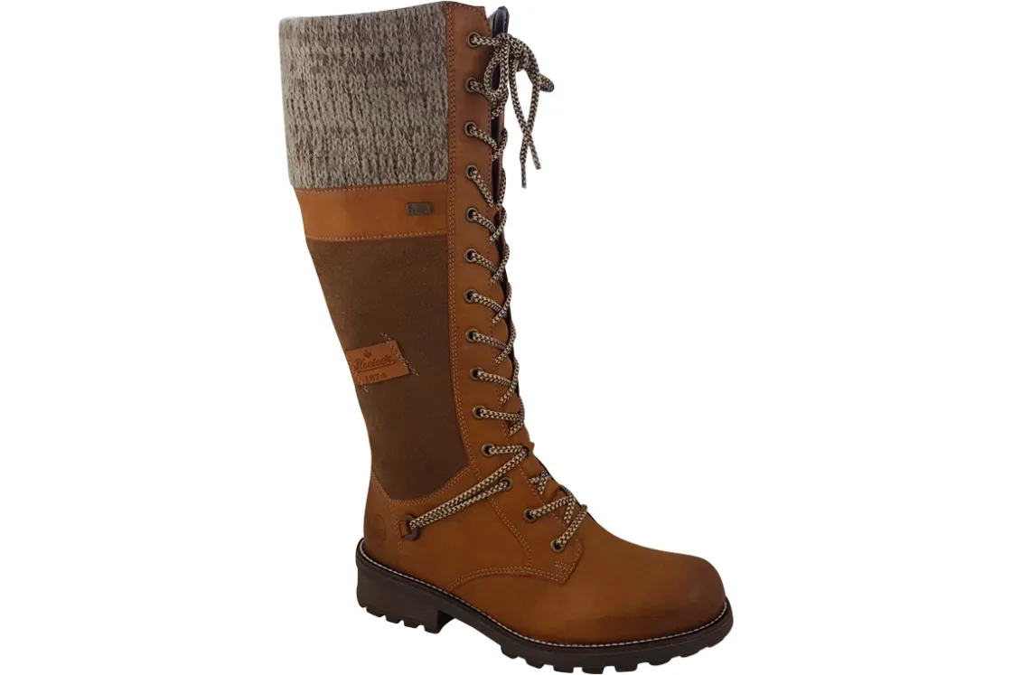 Women Rieker Womens Boots<Alps Z0442 Womens Water Resist Leather Long Led Boots