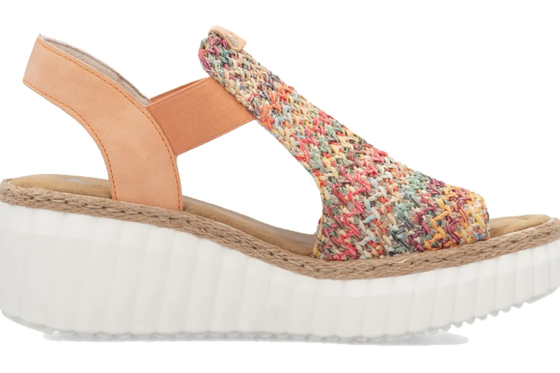Women Rieker Womens Sandals<Humming-Bird 69172 Womens Wedge Sandals