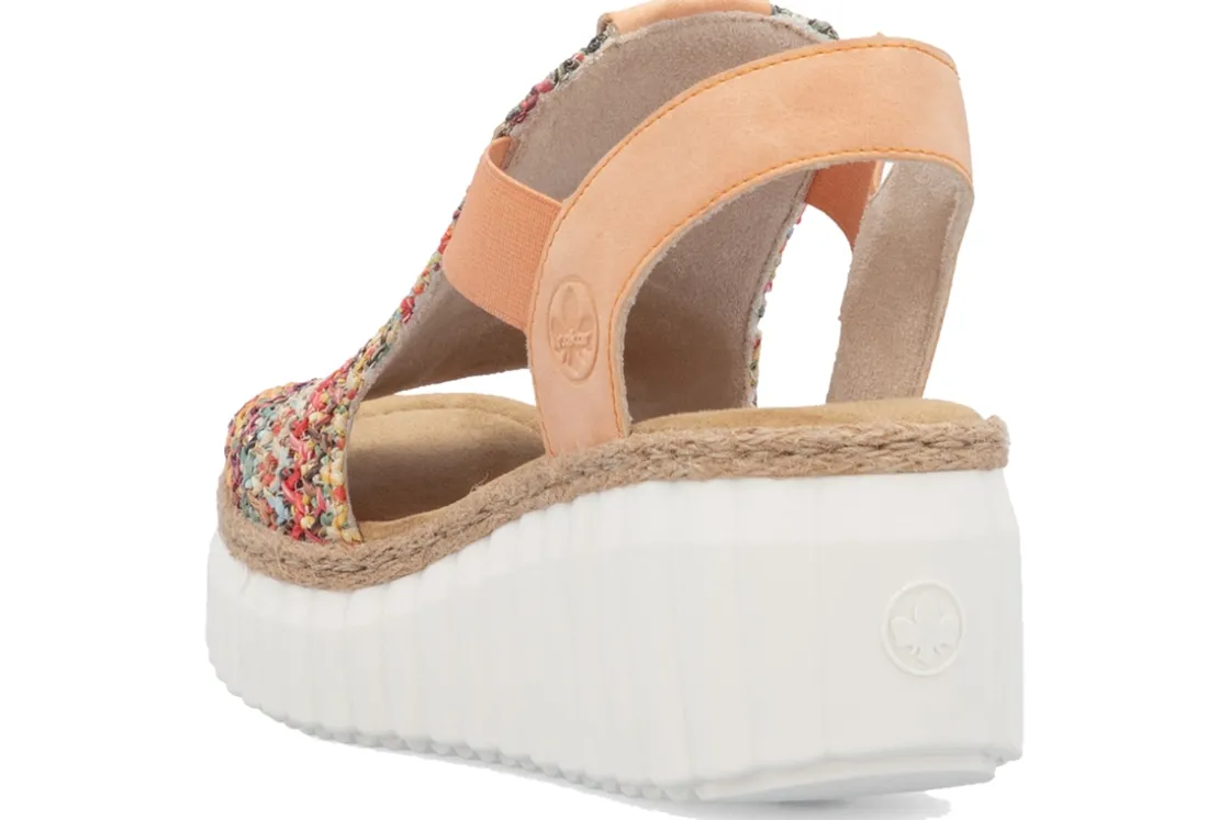 Women Rieker Womens Sandals<Humming-Bird 69172 Womens Wedge Sandals