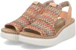Women Rieker Womens Sandals<Humming-Bird 69172 Womens Wedge Sandals
