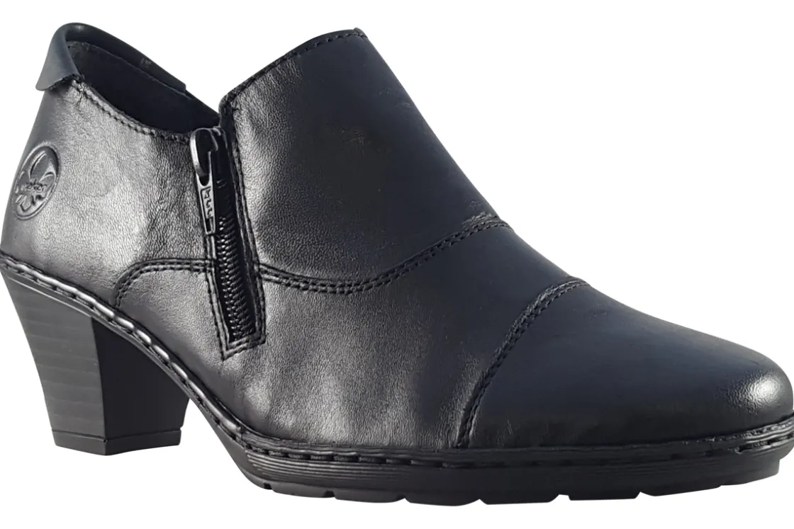 Women Rieker Womens Shoes<Officer 5717301 Black Womens Leather Shoes