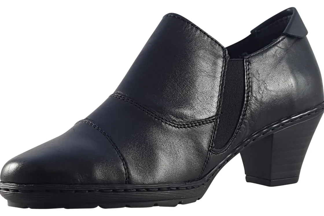 Women Rieker Womens Shoes<Officer 5717301 Black Womens Leather Shoes