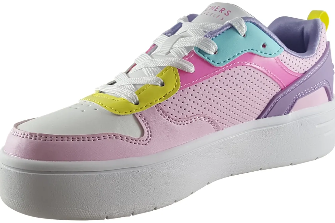 Skechers Laced | Washable<CourtHigh Crush 310191L Girls Sports Trainers