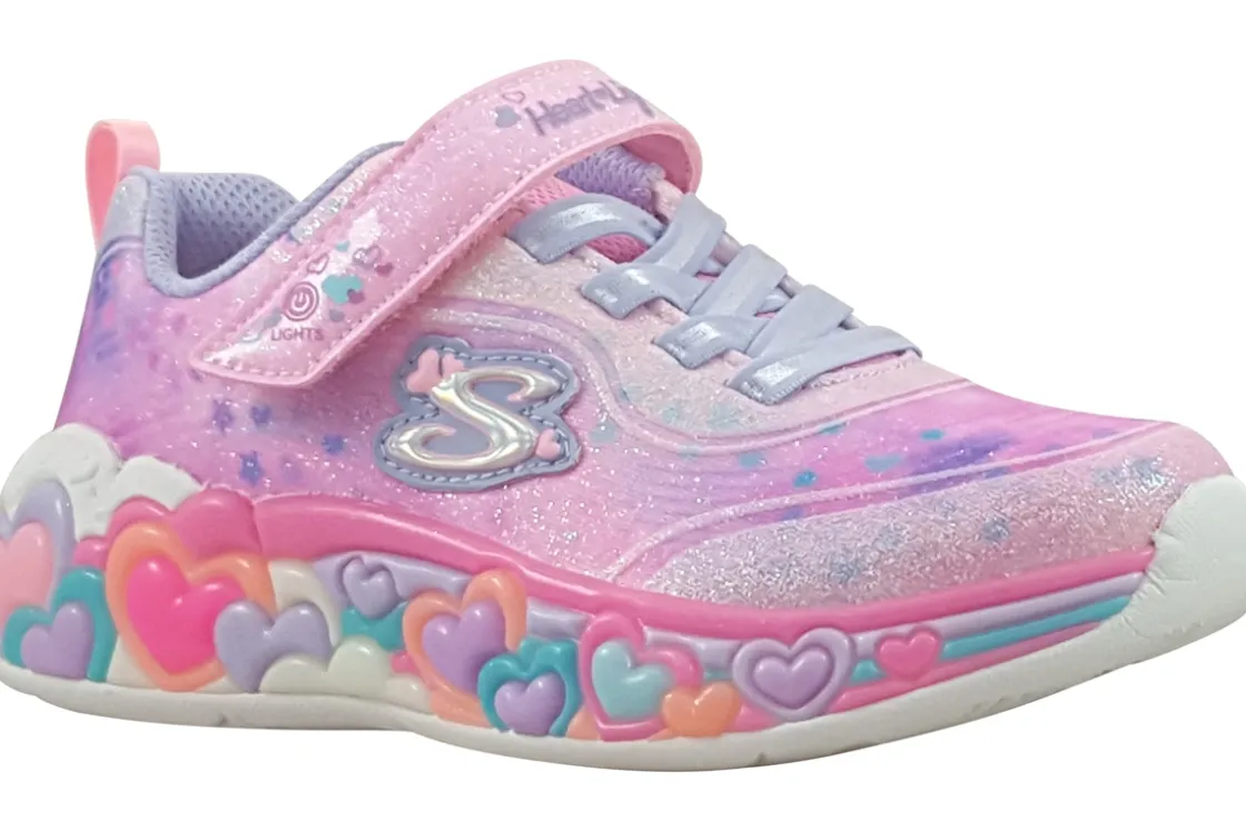 Skechers Velcro | Girls Trainers<Eternal Hearts 302696L Girls Fashion Trainers Light Pink Multi