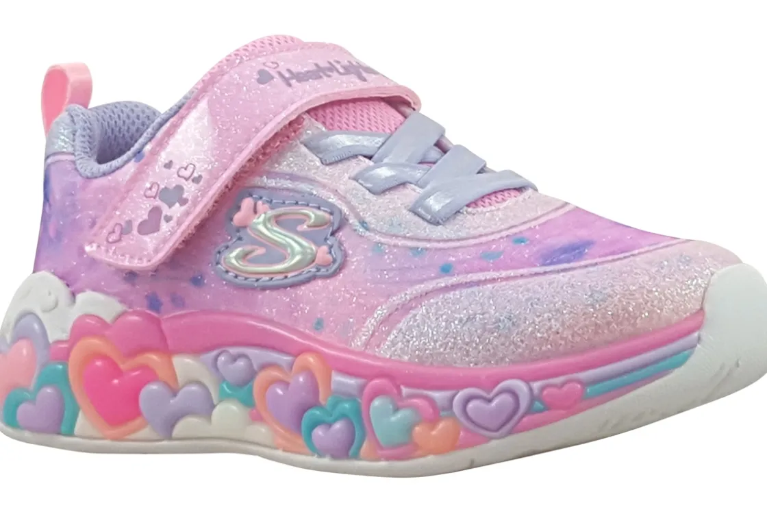 Skechers Velcro | Lights<Eternal Hearts 302696N Girls Trainers