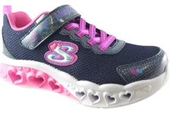 Skechers Velcro | Lights<FlutterHeart Lights 302317L Navy Girls Sports Trainers