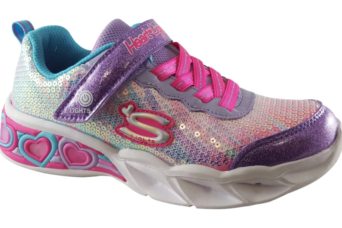 Skechers Velcro | Lights<Lets Shine 302313L Girls Sports Trainers
