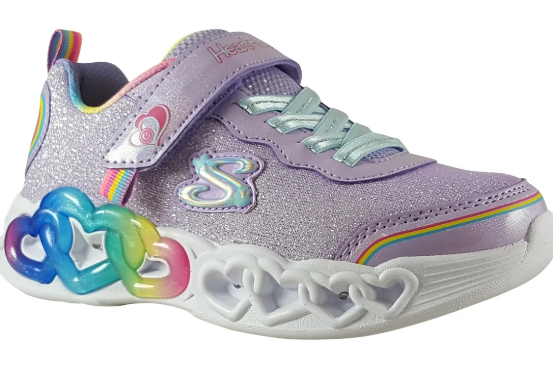 Skechers Velcro | Lights<Love Prism 303751L Girls Sports Trainers