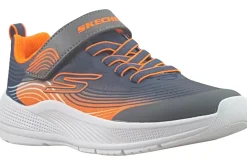 BOY Skechers Velcro | Boys Trainers<Microspec Adv 403926L Boys Fashion Trainers Navy Orange