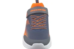 BOY Skechers Velcro | Boys Trainers<Microspec Adv 403926L Boys Fashion Trainers Navy Orange