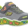 BOY Skechers Velcro | Boys Trainers<Play Scene 407312N Boys Fashion Trainers Charcoal Lime