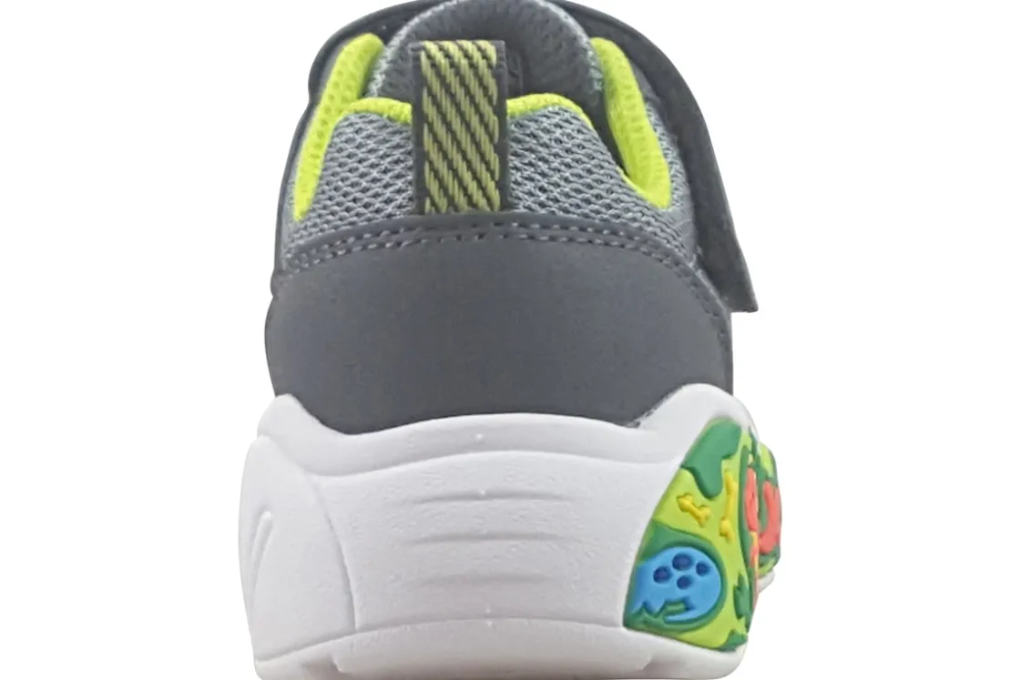 BOY Skechers Velcro | Boys Trainers<Play Scene 407312N Boys Fashion Trainers Charcoal Lime