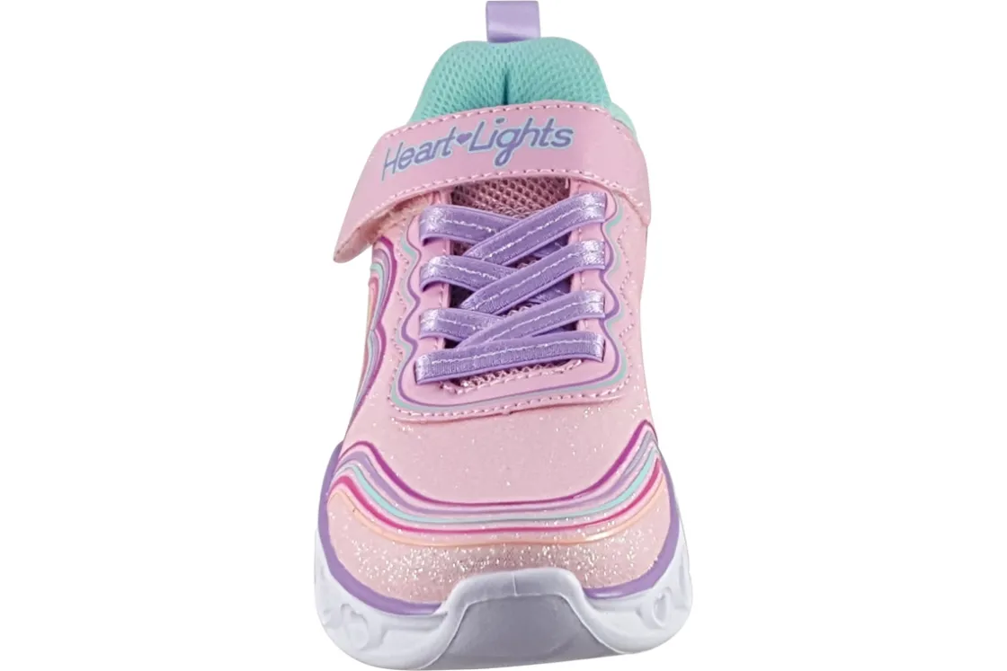 Skechers Velcro | Lights<Retro Hearts 302689L Girls Trainers