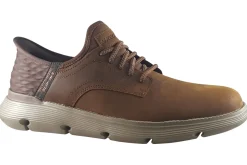 Skechers Plain Toe | Mens Shoes<Slip-Ins Garza 205046 Tan Mens Leather Fashion Trainers