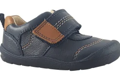 BOY Start-rite Velcro | Boys First Shoes<Footprint 0769 Navy Boys Leather First Shoes