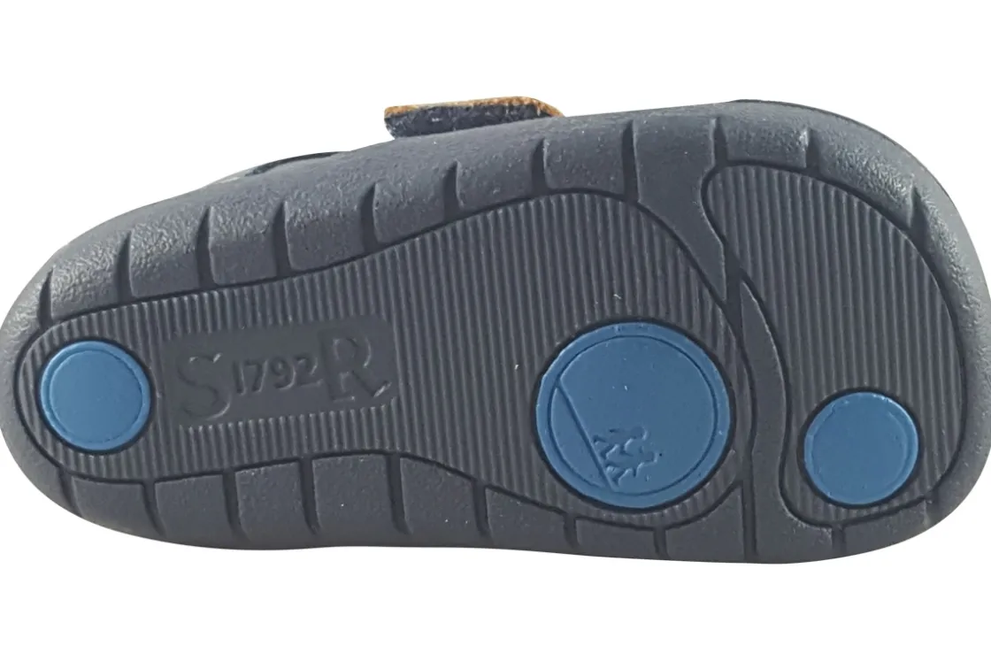 BOY Start-rite Velcro | Boys First Shoes<Footprint 0769 Navy Boys Leather First Shoes
