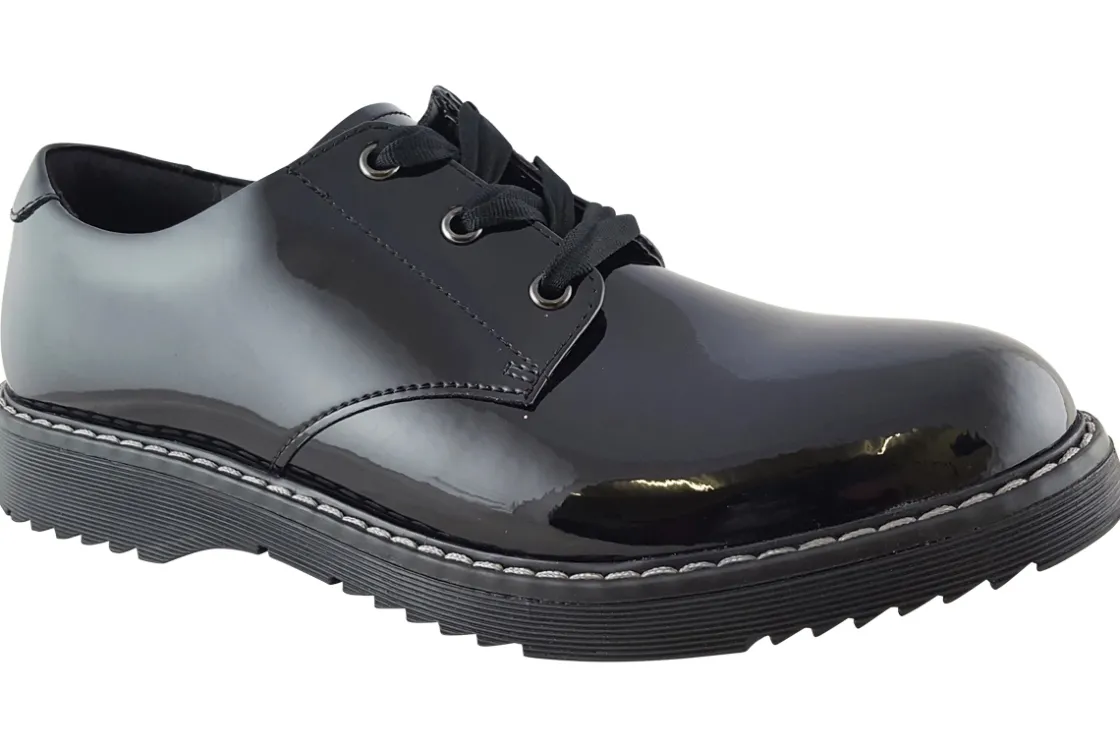Start-rite Junior Girls | Senior Girls<Impact 3518 Black Girls Leather Patent School Shoes