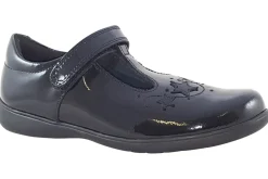 Start-rite Velcro | Junior Girls<Starjump BTS 2801-3 Black Girls Leather Patent School Shoes