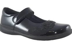 Start-rite Velcro | Junior Girls<Wish BTS 2800-3 Black Girls Leather Patent School Shoes