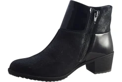 Women Suave Womens Boots<Pauline 6040 E (Wide Fit) Womens Leather Patent Ankle Boots