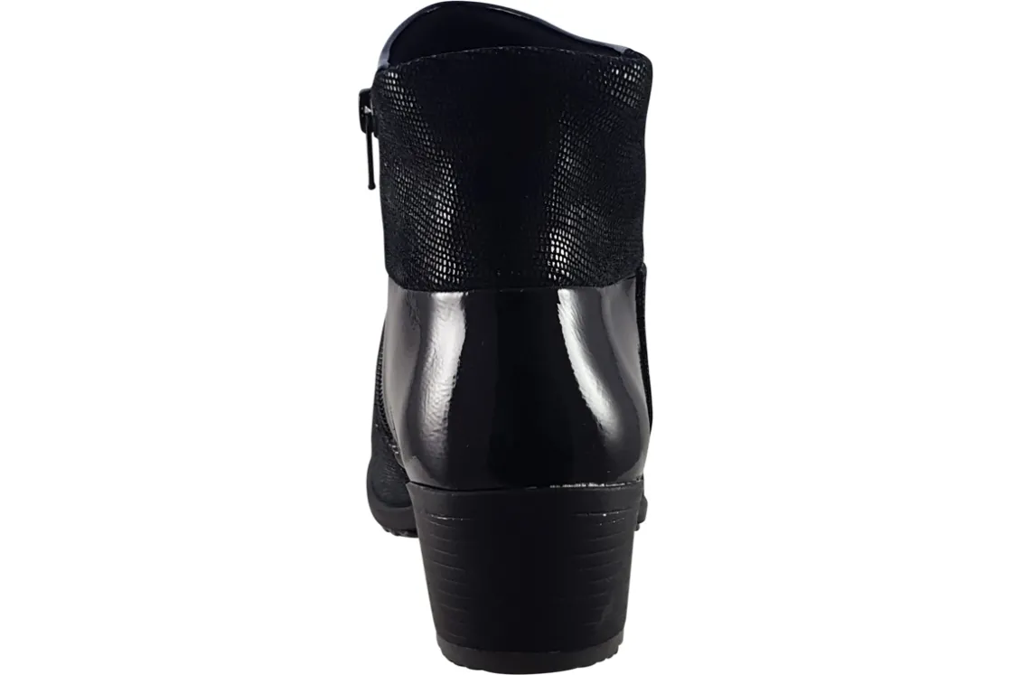 Women Suave Womens Boots<Pauline 6040 E (Wide Fit) Womens Leather Patent Ankle Boots
