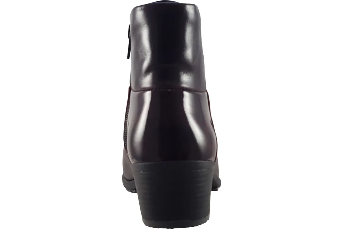Women Suave Womens Boots<Pauline 6040 E (Wide Fit) Womens Leather Patent Ankle Boots