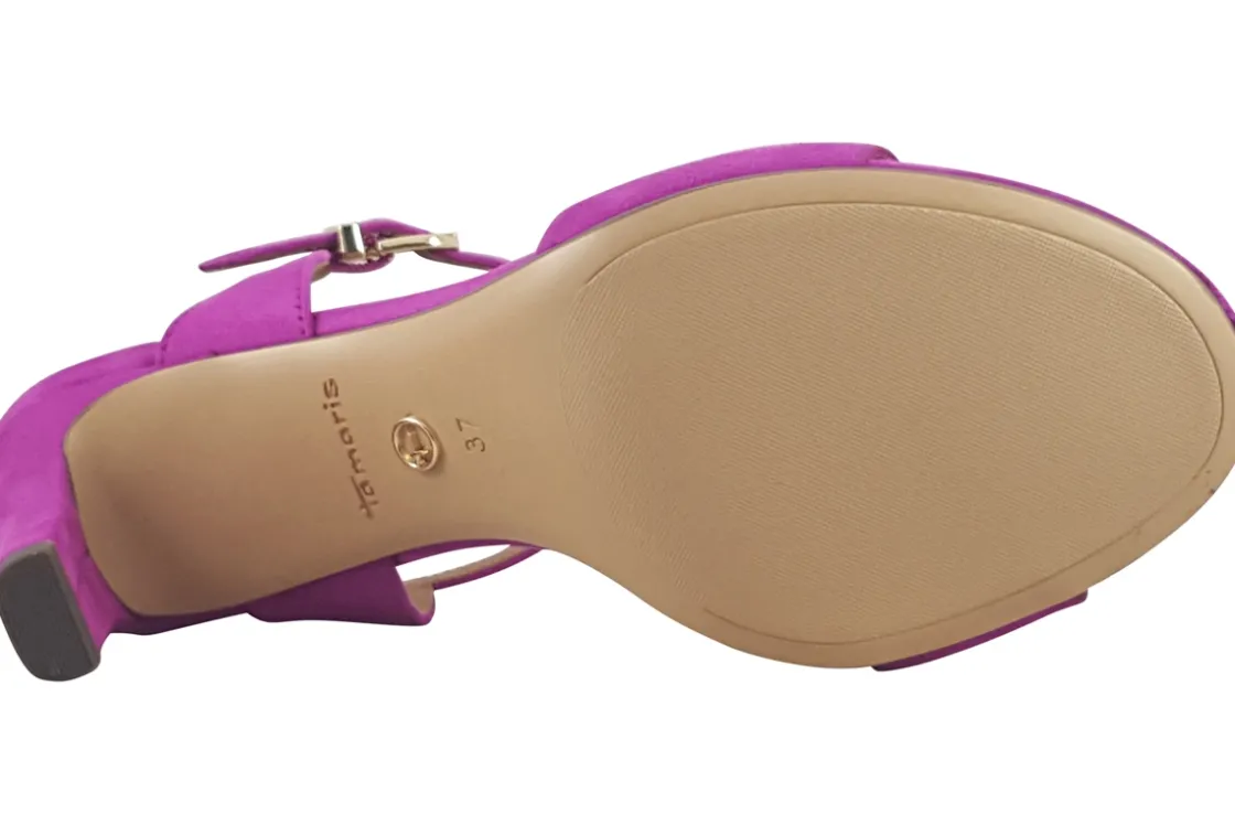 Women Tamaris Womens Sandals<Louise-3 28028-42 Womens Suede Leather Sandals