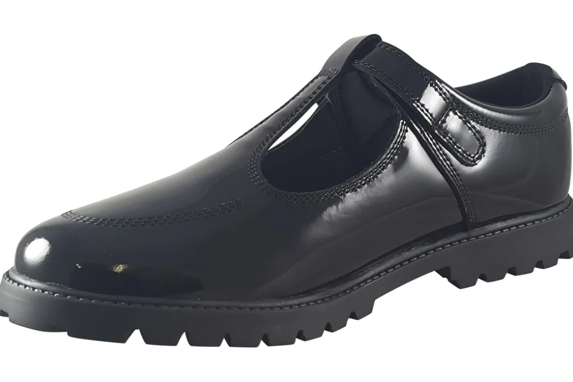 Term Footwear Senior Girls | Junior Girls<Emily Black Girls Leather School Shoes